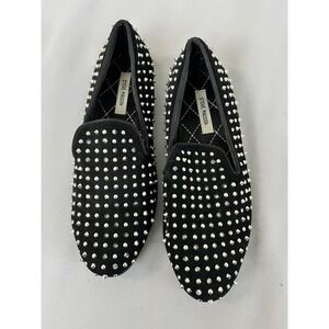 EUC STEVE MADDEN Caviarr Men's Black Rhinestone Studded Loafers Size 12‎